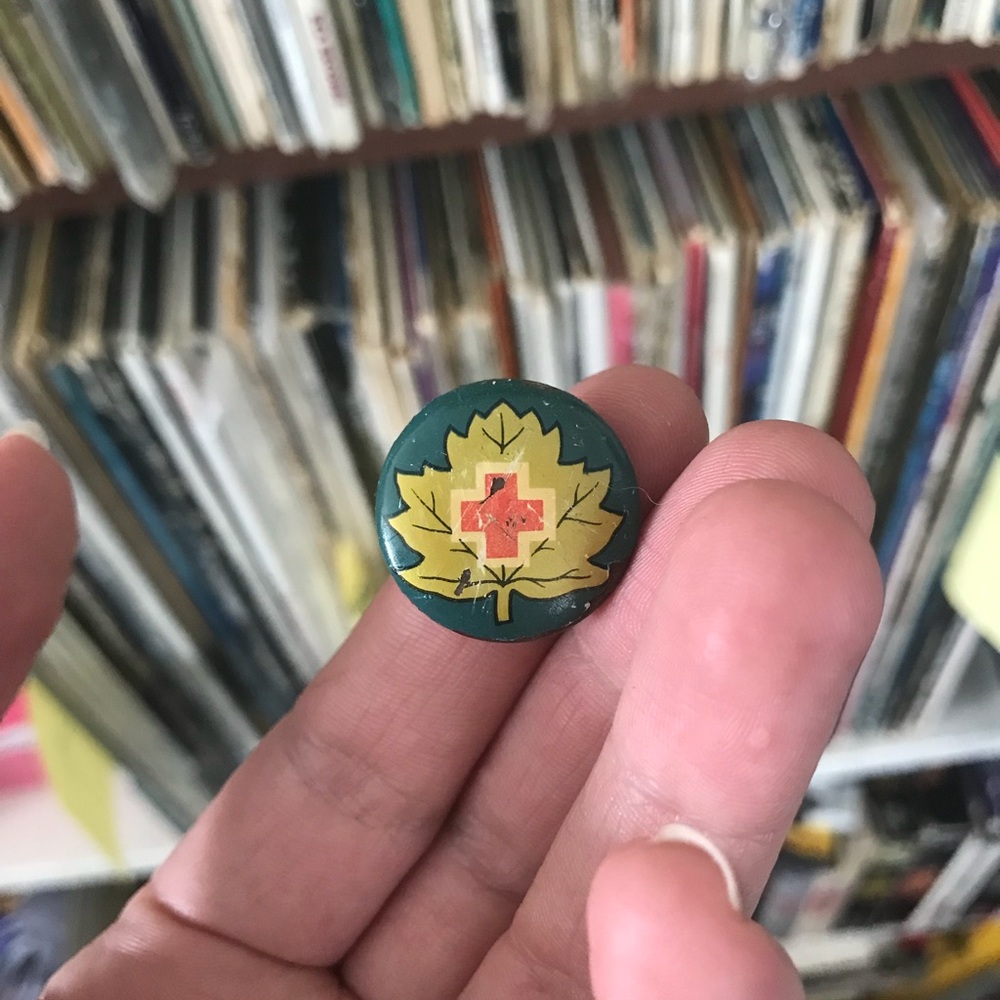 1954 Canadian R E D Cross society pinback button